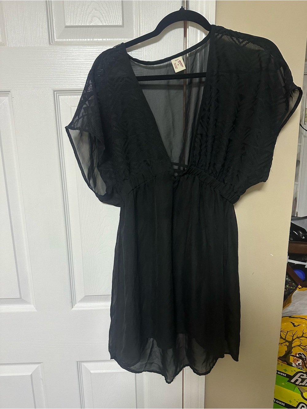 Arizona Jean Company Black Sheer Swim Coverup